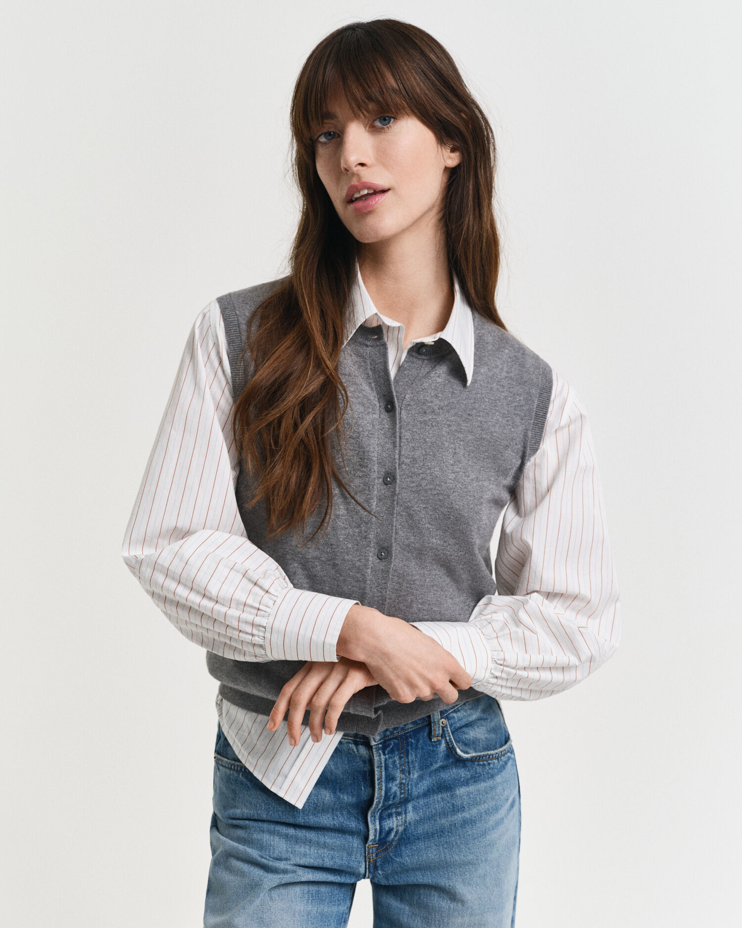 Chaleco de punto ligero de manga corta