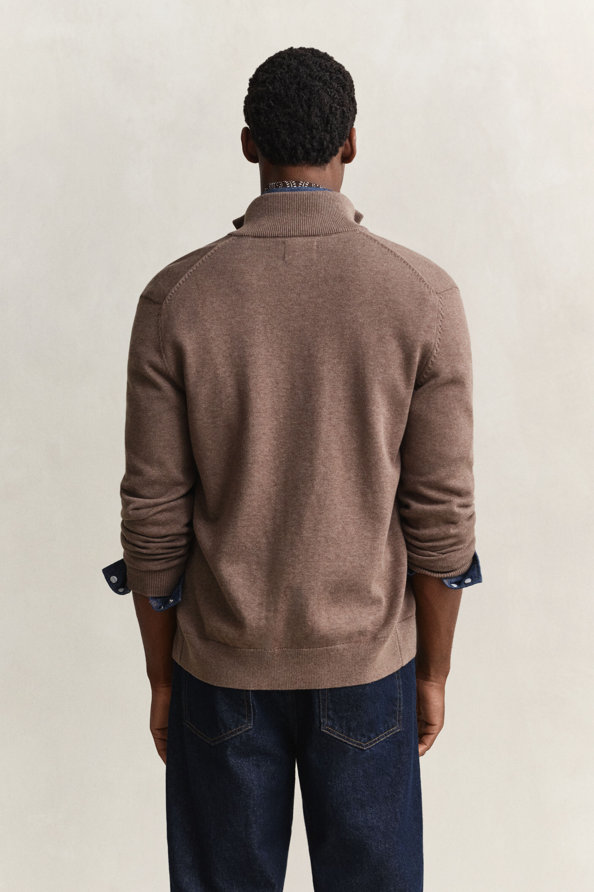 Cárdigan de algodón con cremallera Casual