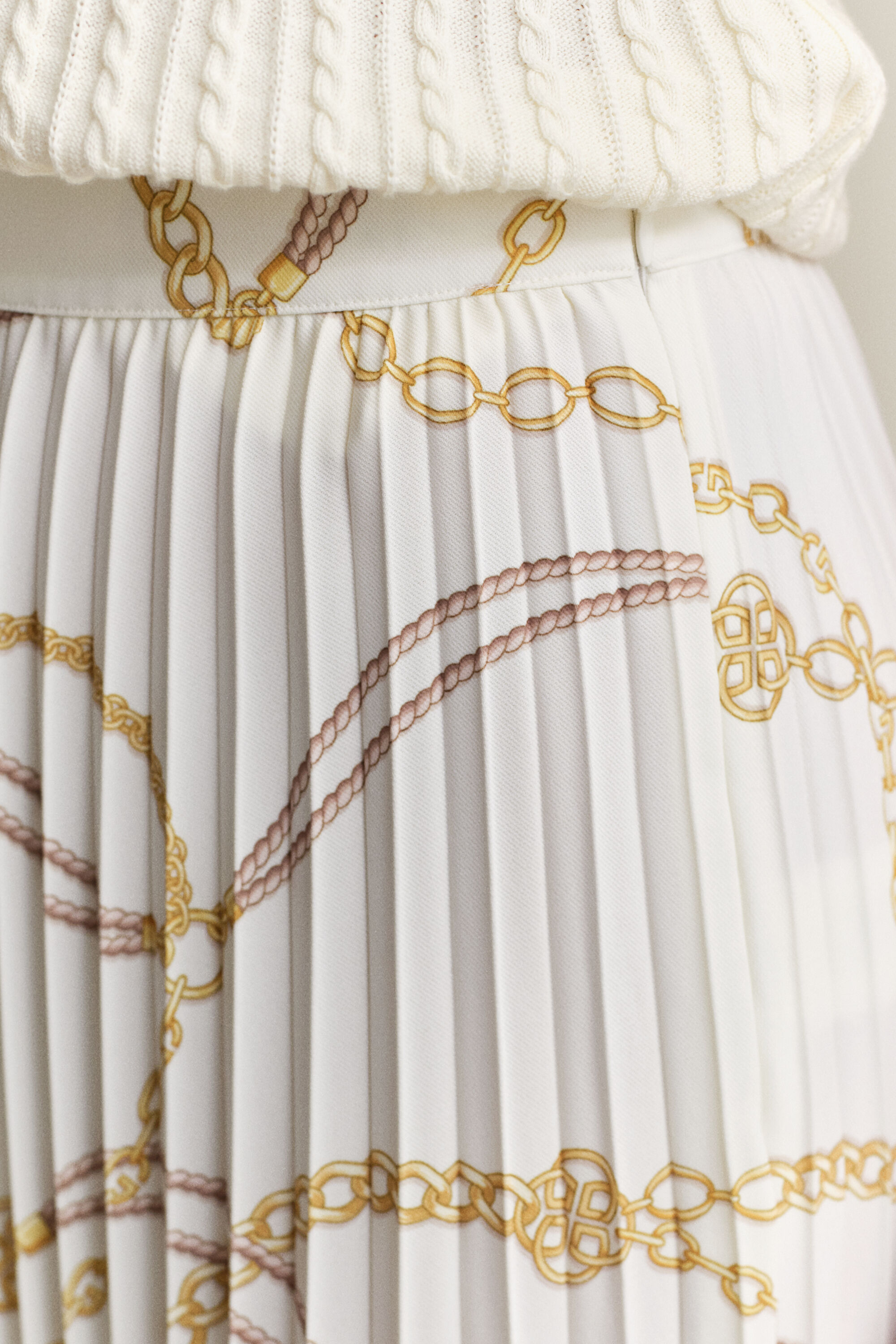 Falda midi plisada y estampada