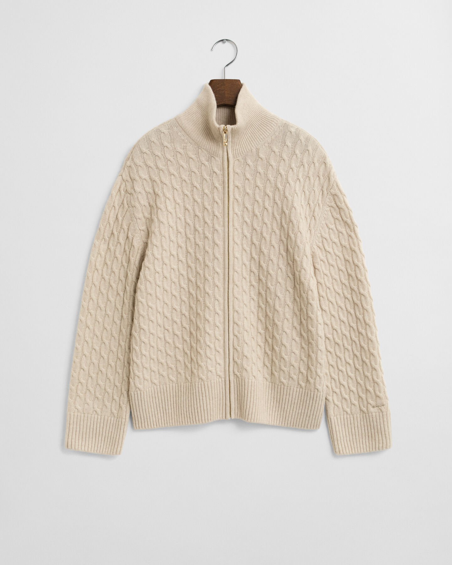 Cárdigan de punto de ochos con cremallera