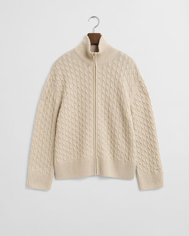 Cárdigan de punto de ochos con cremallera