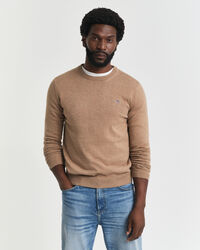 Jersey clásico de algodón con cuello redondo