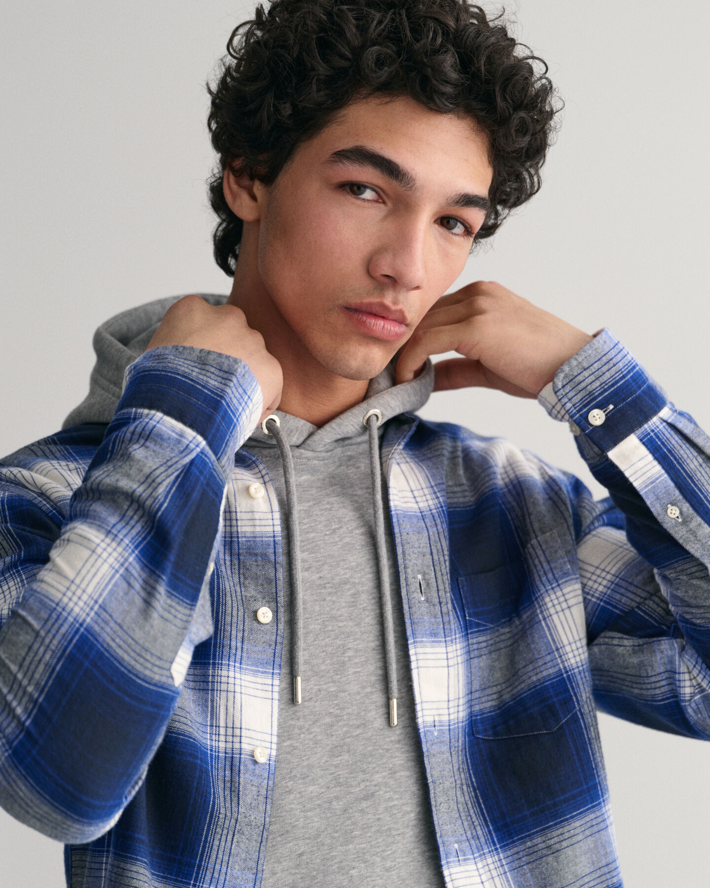 Camisa Regular Fit de franela a cuadros degradados