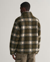 Chaqueta polar a cuadros con cremallera