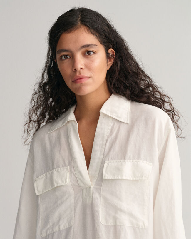 Caftán largo de lino