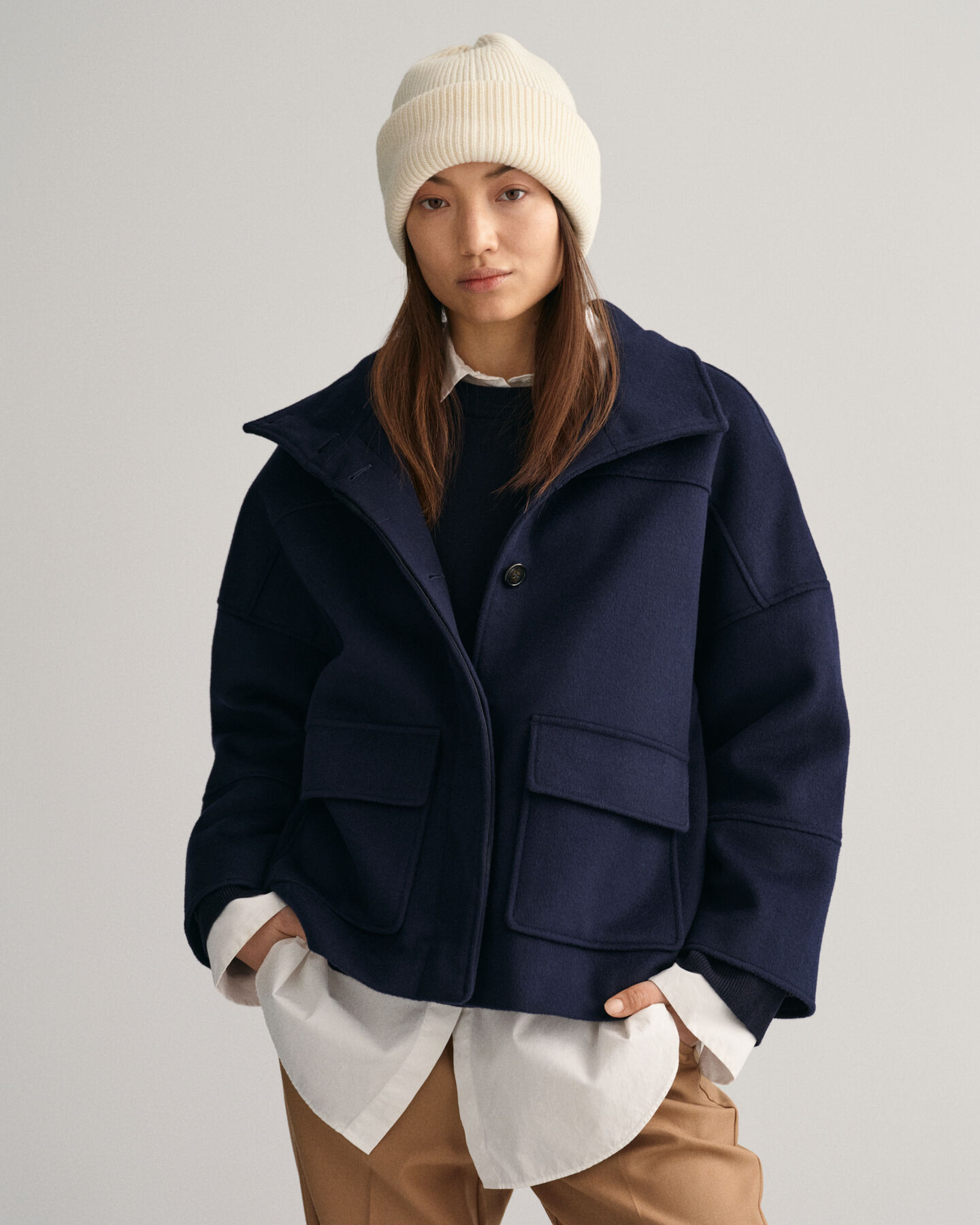 Gorro de lana acanalado