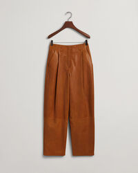 Pantalones de pinzas de piel