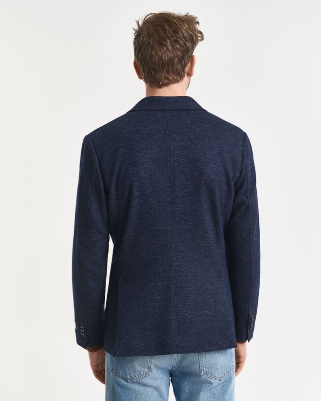 Americana de punto de algodón y lana en dos tonos