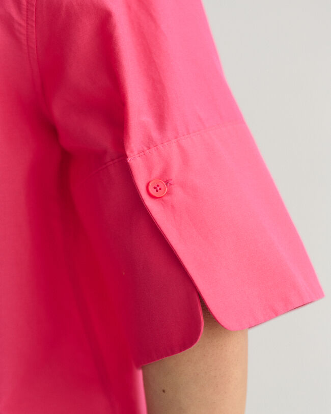 Camisa Relaxed Fit de manga corta en algod&oacute;n y seda