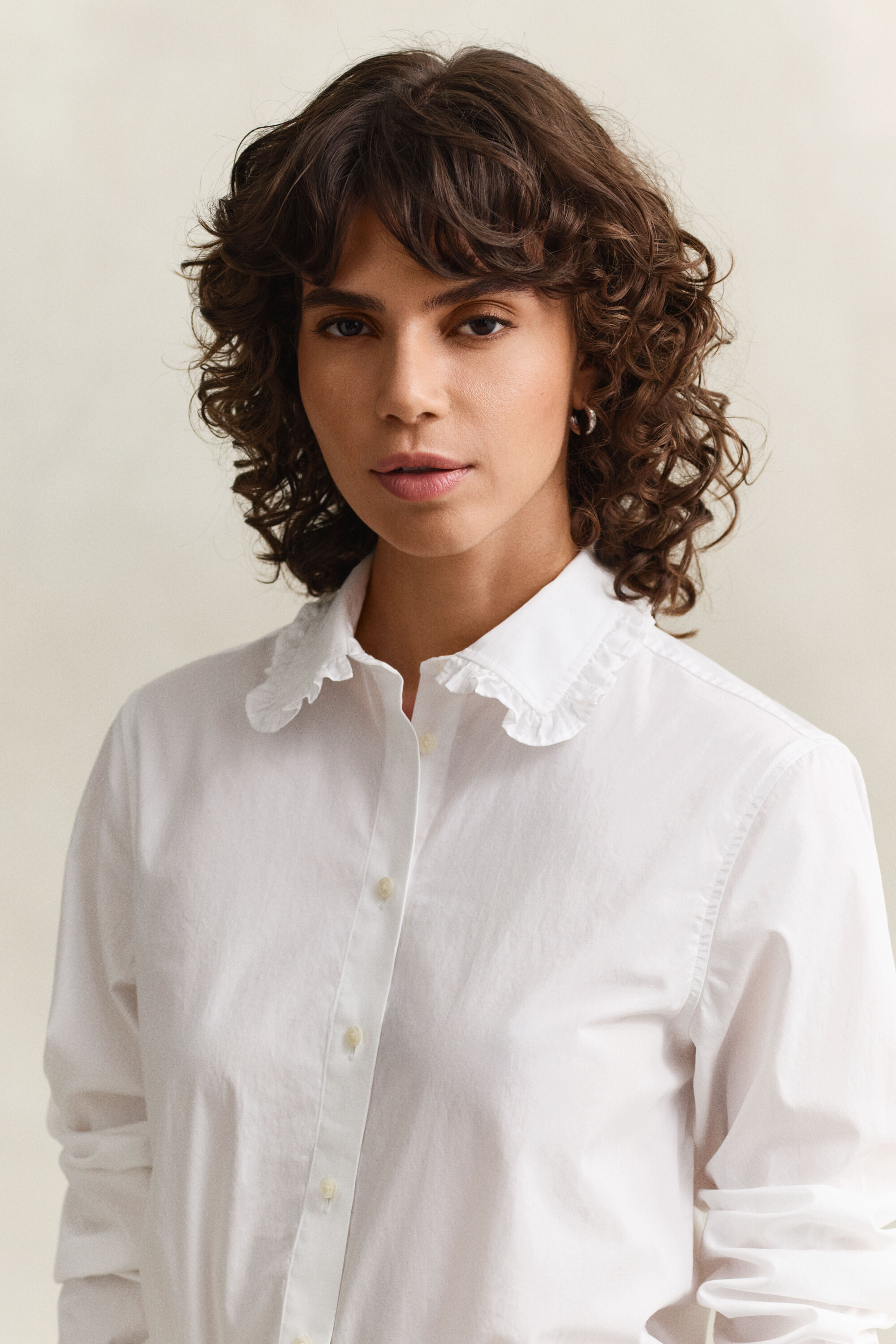 Camisa de algodón con volantes