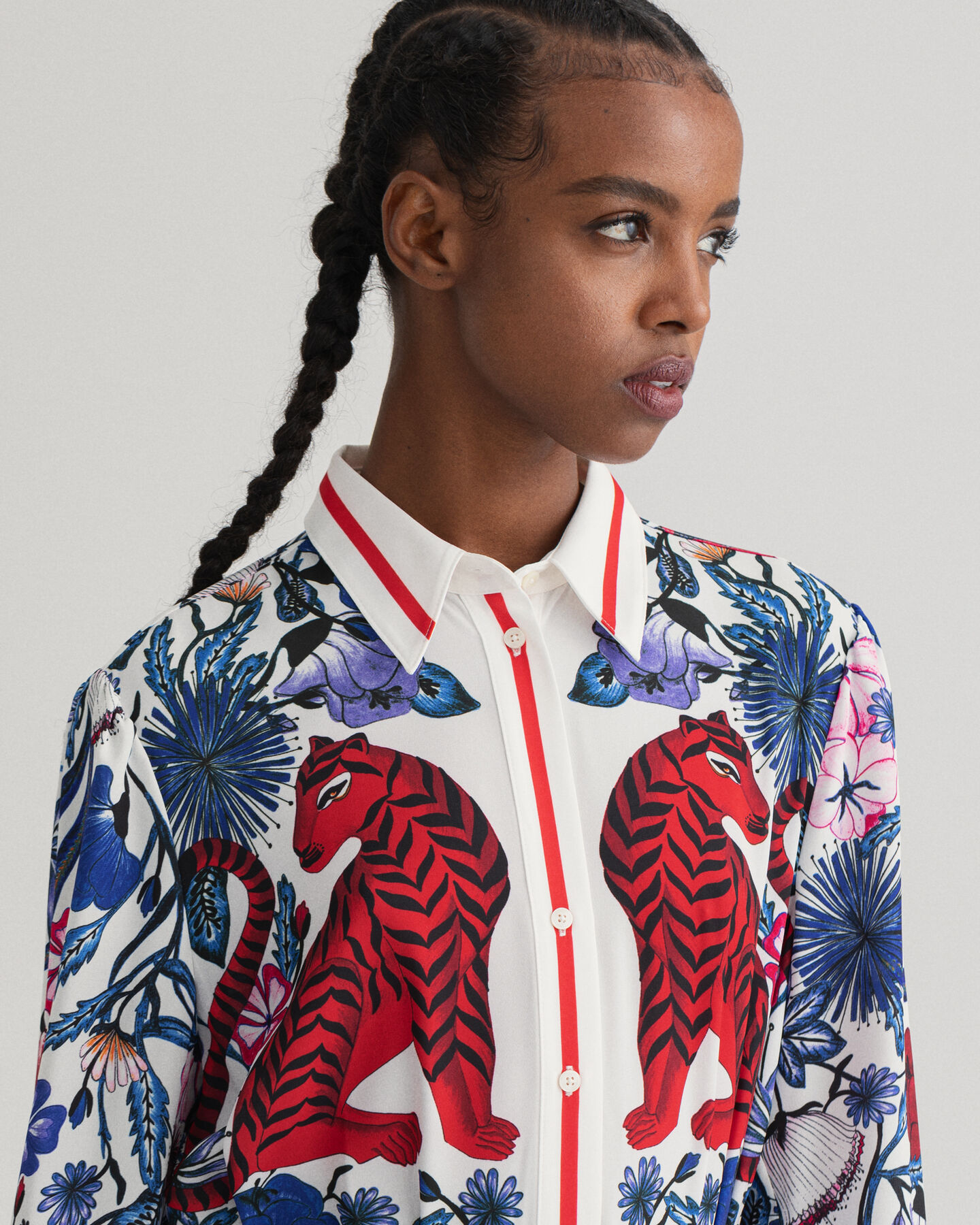 Vestido plisado Tiger Flower