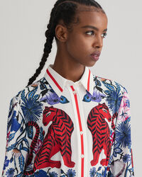 Vestido plisado Tiger Flower