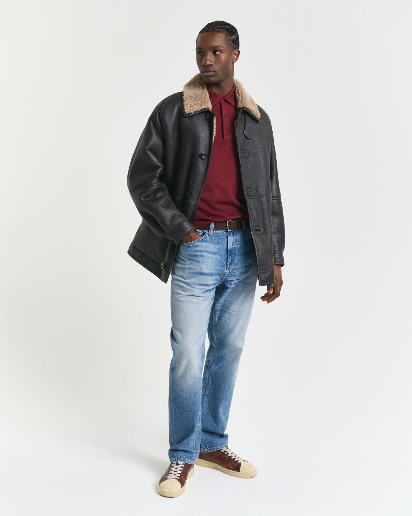 Jersey tipo polo de lana merino extrafina