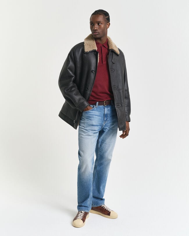 Jersey tipo polo de lana merino extrafina