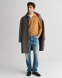 Polo de manga larga con cuello texturizado