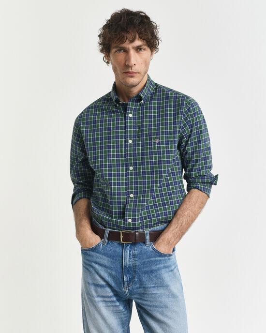 Camisa Regular Fit cl&aacute;sica de popelina a cuadros