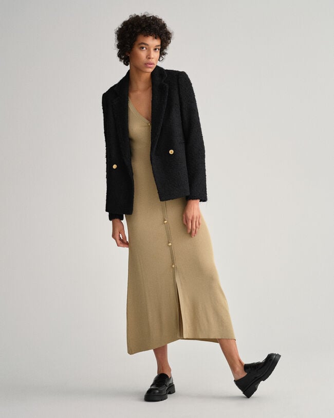 Vestido tipo cárdigan acanalado