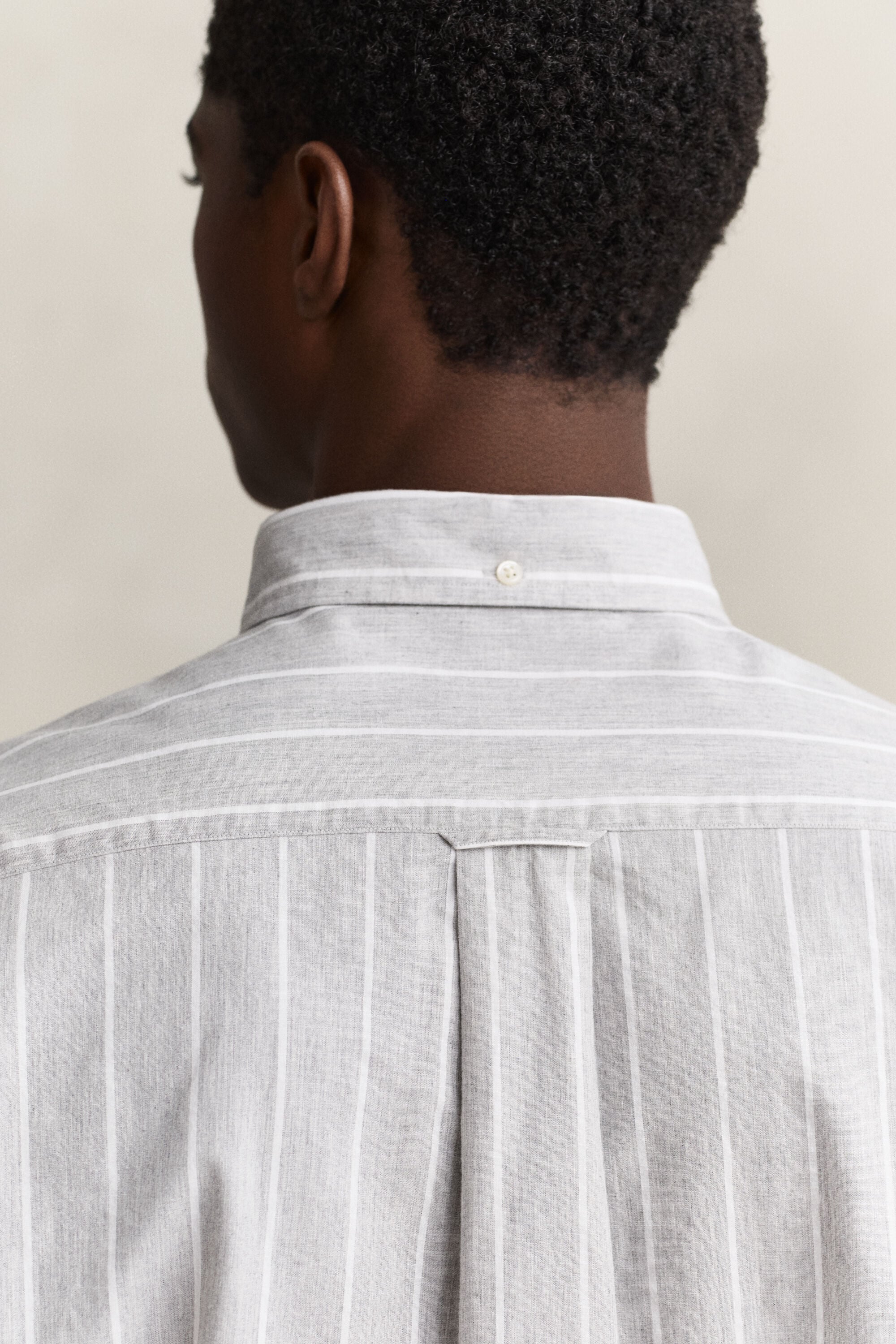 Camisa de popelina jaspeada a rayas