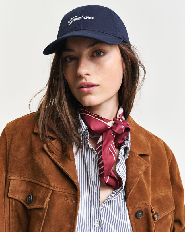 Pañuelo de seda con diseño de monograma y bordes en contraste