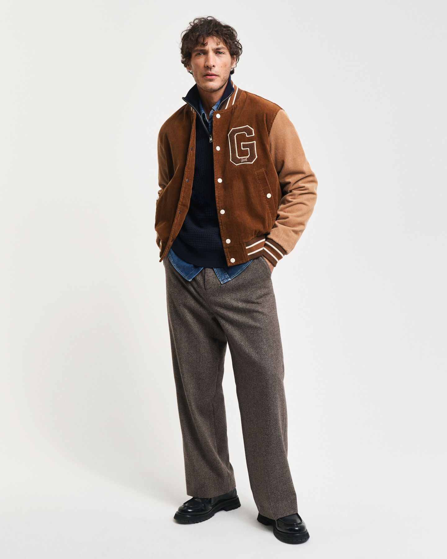 Jersey de algod&oacute;n con media cremallera y textura