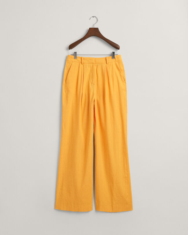 Pantalones de vestir Regular Fit en lino el&aacute;stico