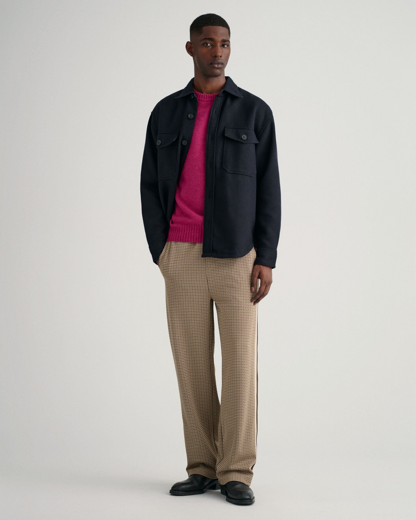 Jersey de cuello redondo en lana cepillada