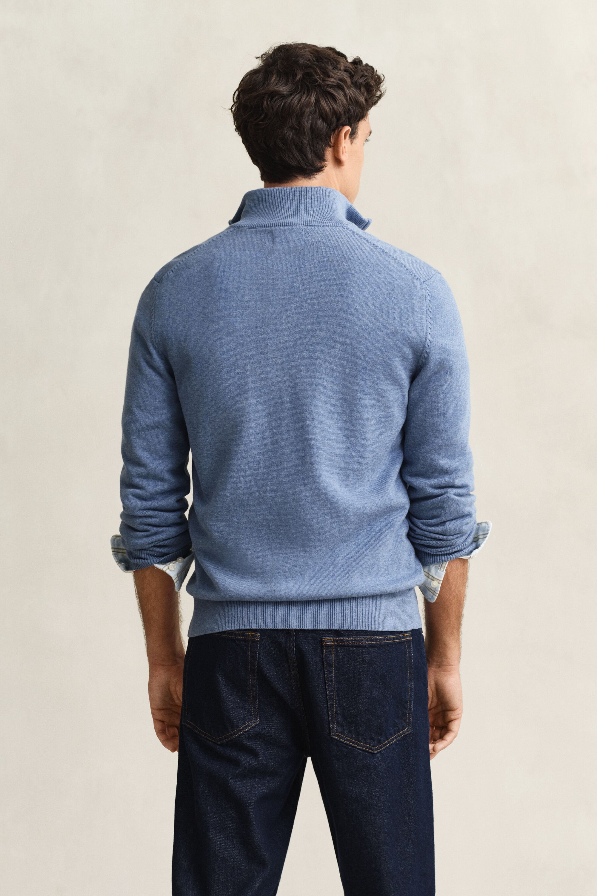 Cárdigan de algodón con cremallera Casual