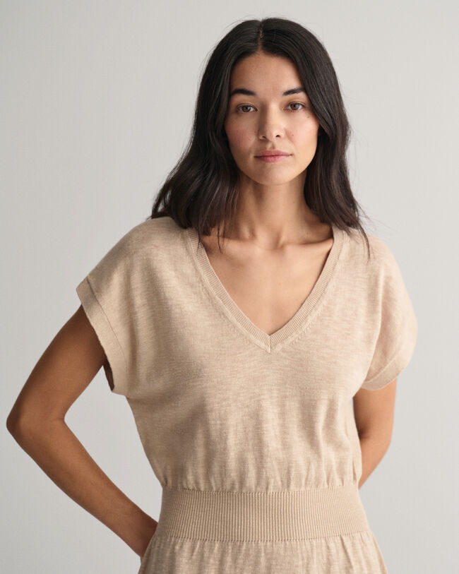 Vestido en mezcla de lino