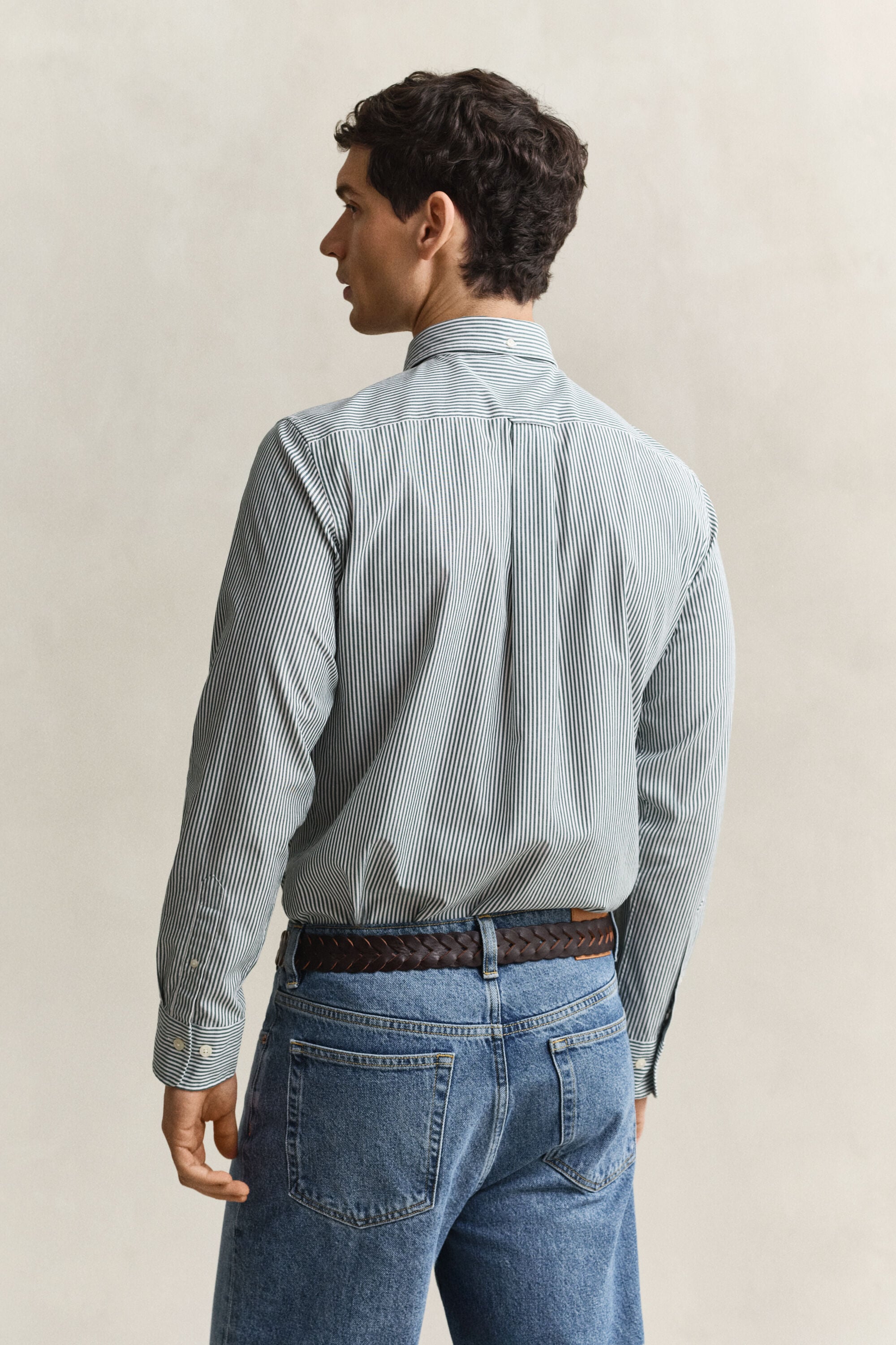 Camisa de popelina Regular Fit clásica de rayas