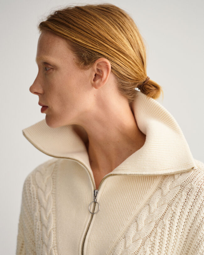 Jersey de ochos con media cremallera