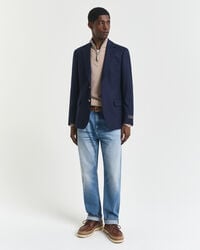 Jersey de lana de oveja muy fina con media cremallera