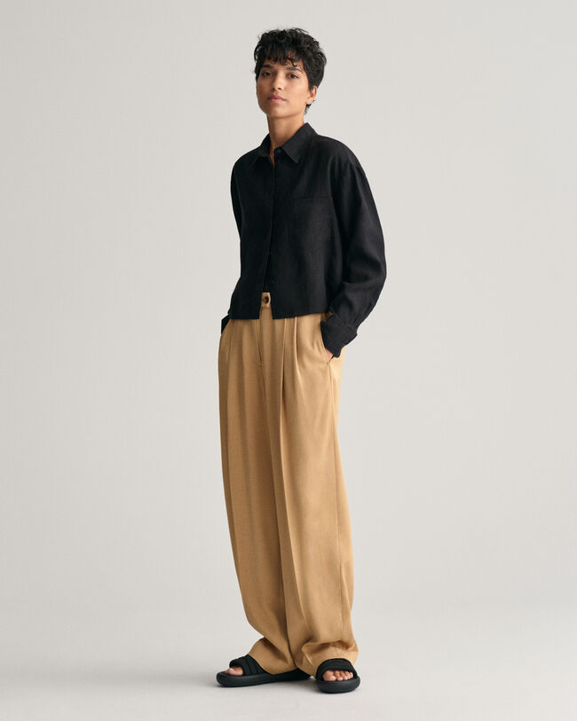 Camisa Relaxed Fit corta en lino