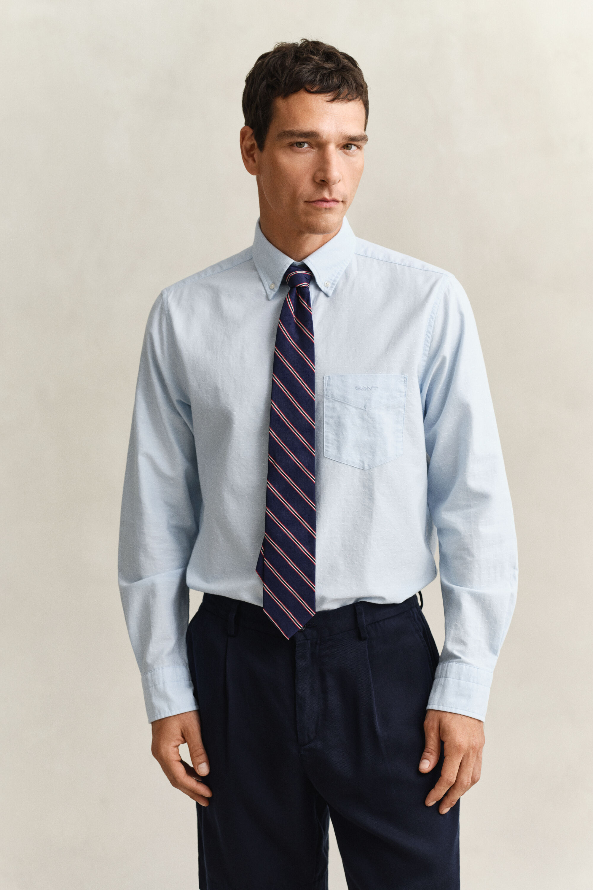 Camisa Oxford clásica con textura labrada