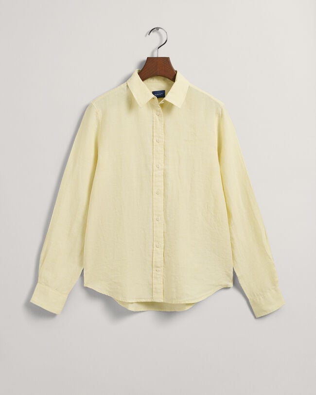 Camisa Regular Fit de cambray de lino