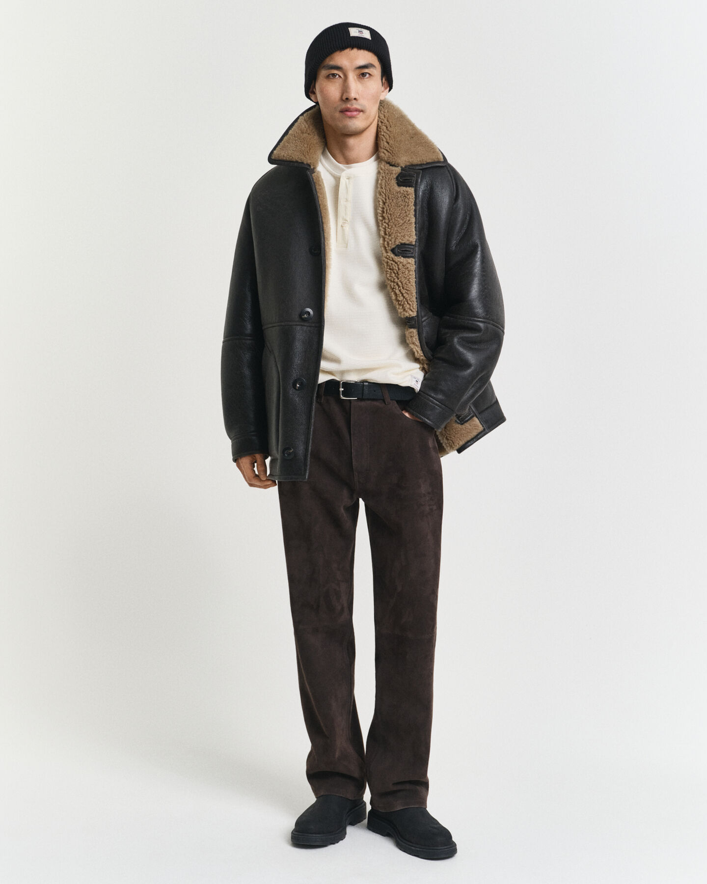 Camiseta panadera de manga larga con textura de nido de abeja