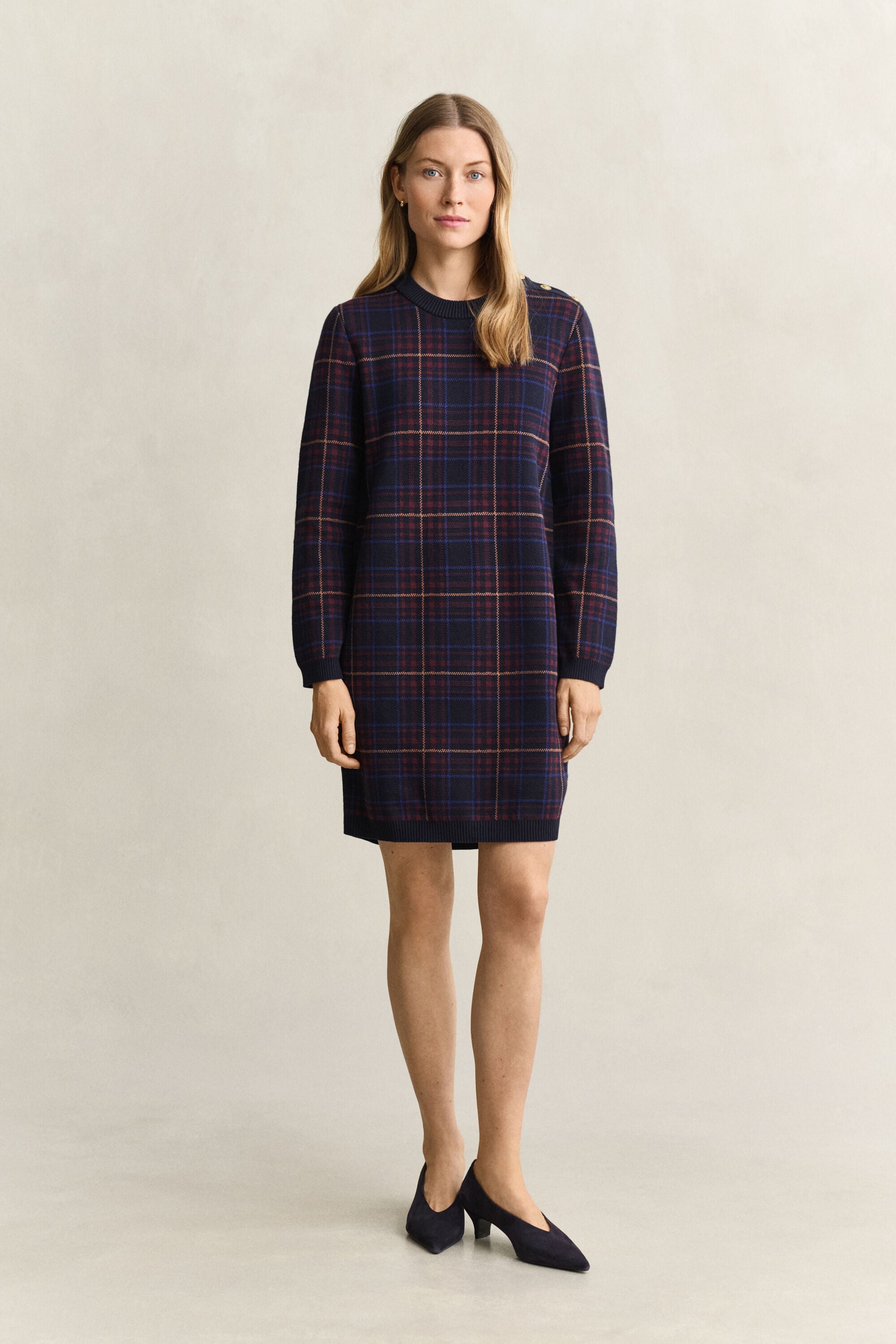 Vestido de punto a cuadros