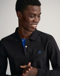 Rugger de piqu&eacute; y manga larga con cuello en contraste