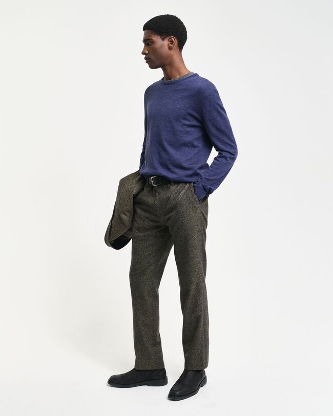 Jersey de cuello redondo en lana merino extrafina