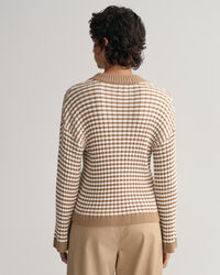 Jersey acanalado de algod&oacute;n a rayas con cuello redondo