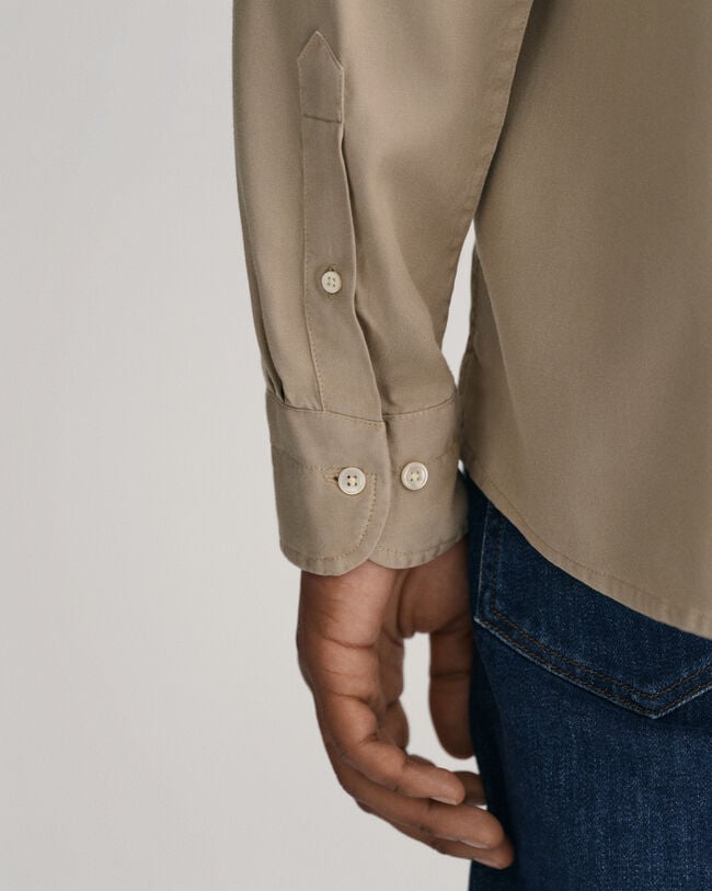 Camisa Regular Fit de lyocell te&ntilde;ida en prenda