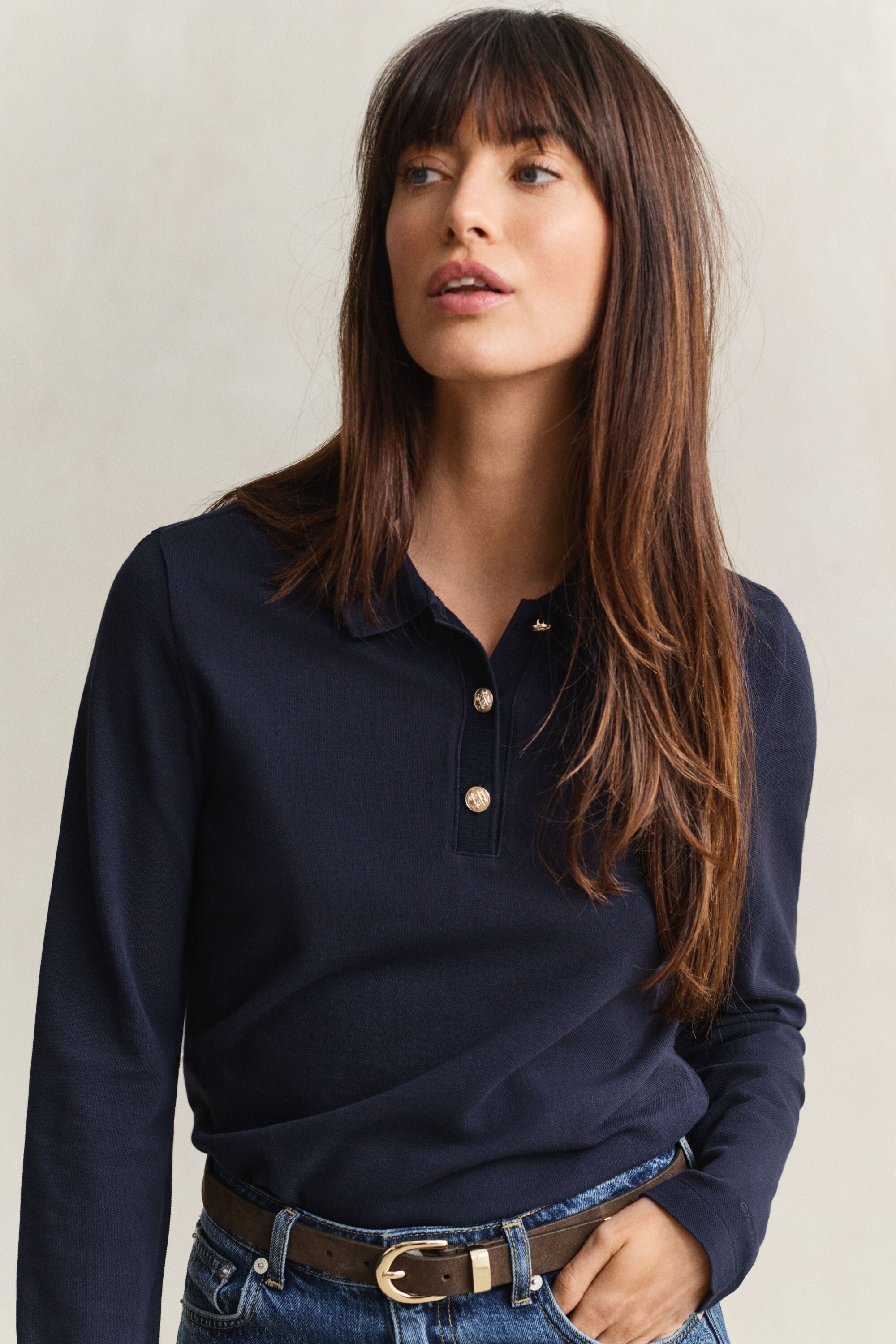 Polo de manga larga de piqué