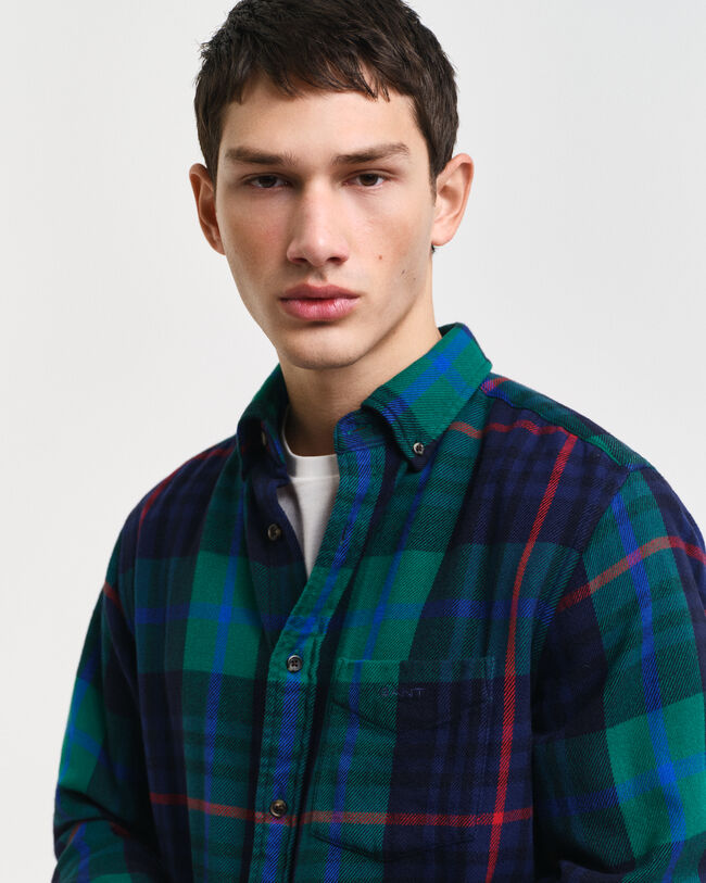 Camisa Regular Fit de sarga a cuadros