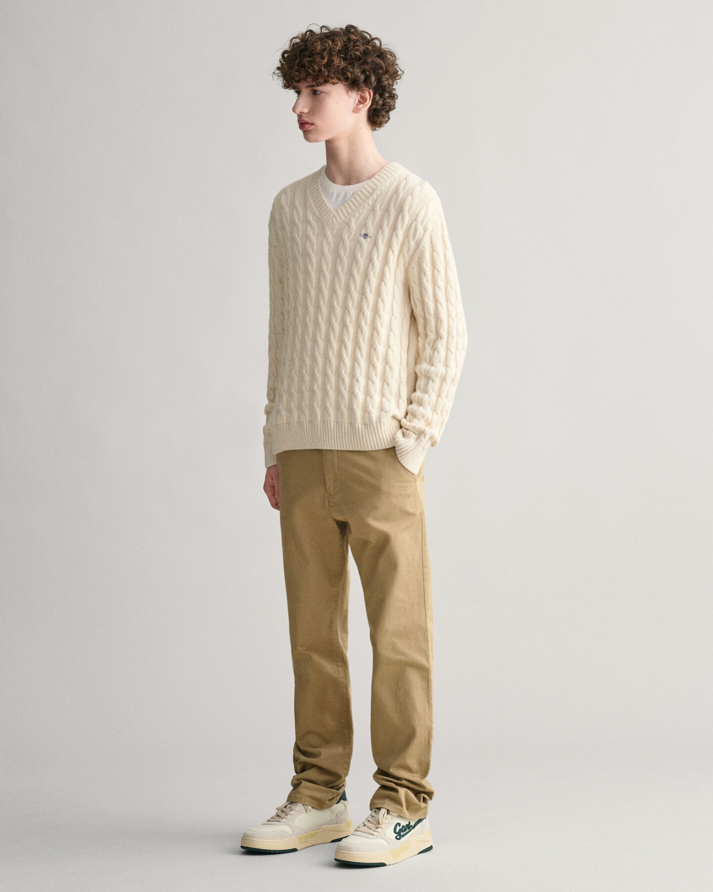 Jersey de cuello de pico y punto de ochos Shield Teens