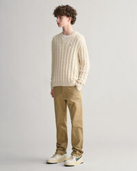 Jersey de cuello de pico y punto de ochos Shield Teens