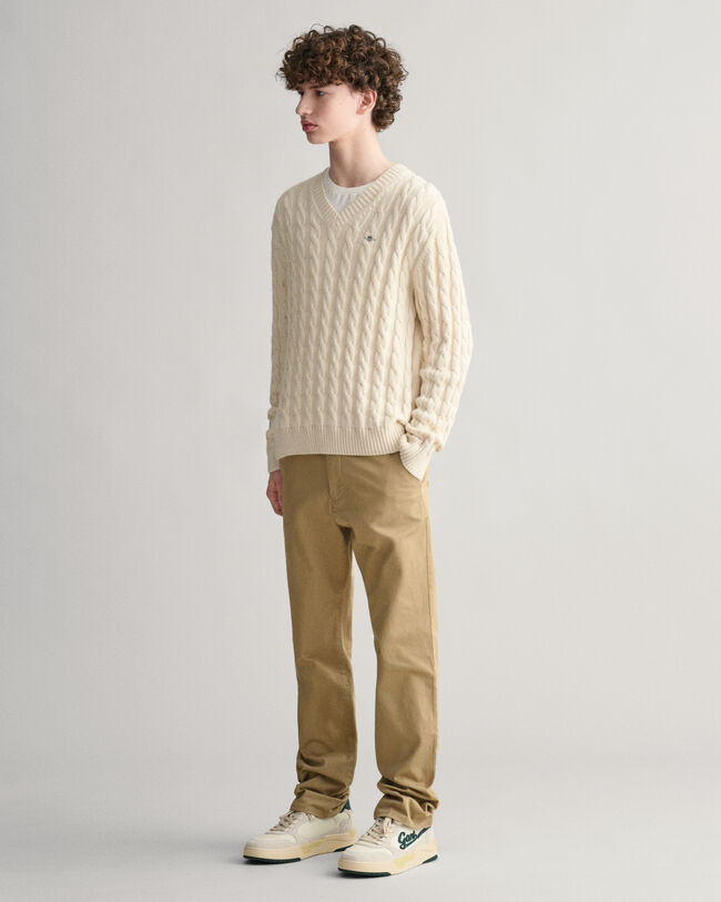 Jersey de cuello de pico y punto de ochos Shield Teens