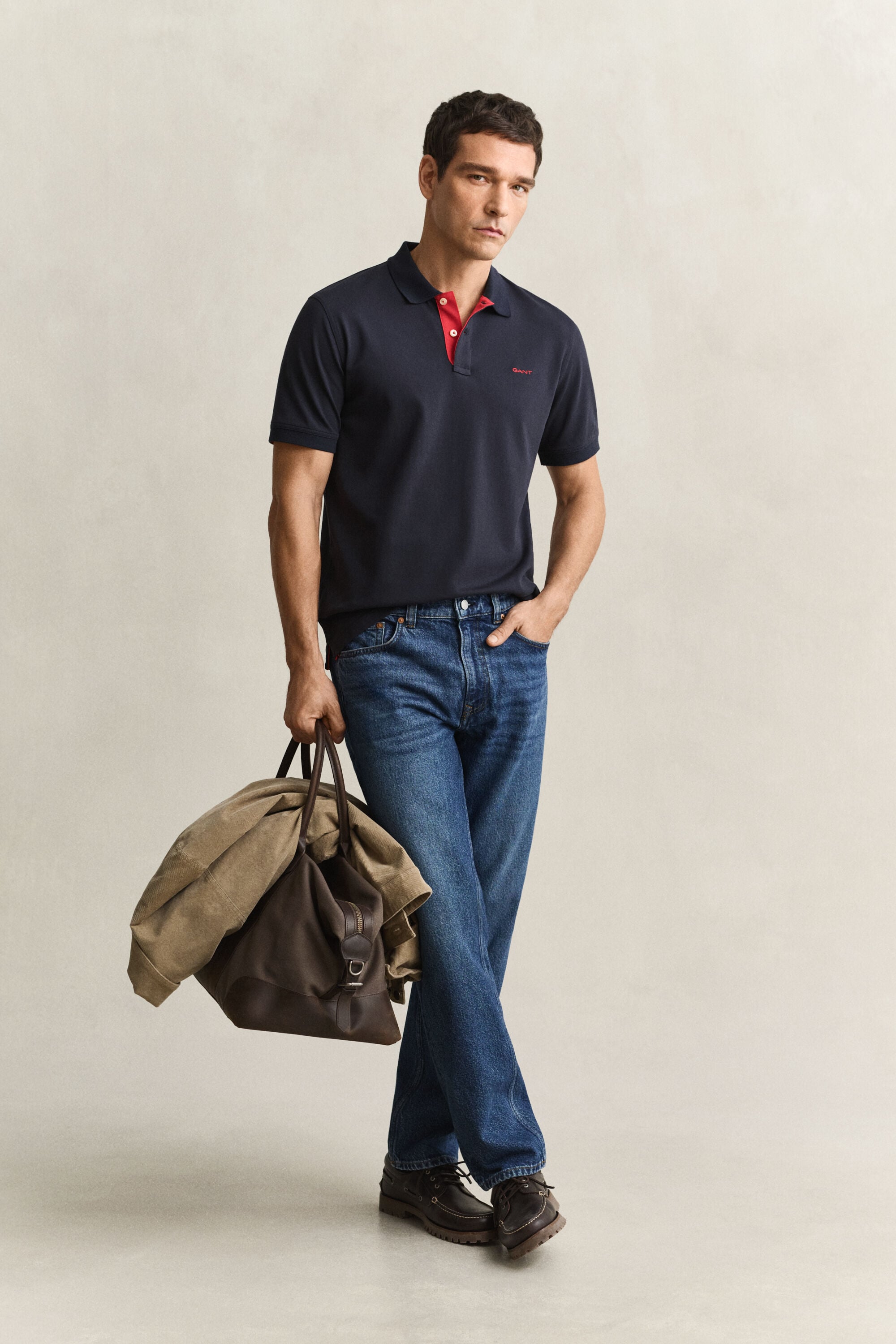 Polo de piqué en contraste