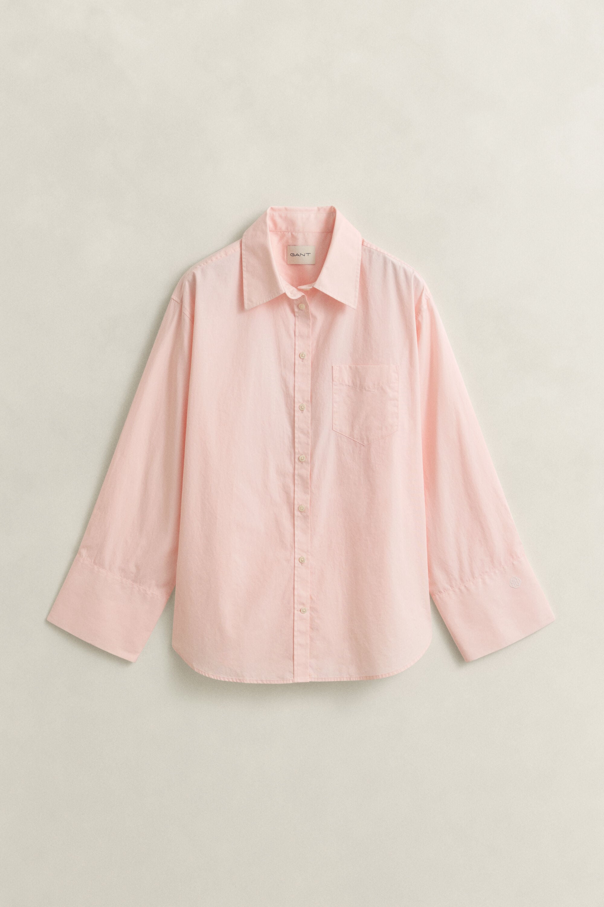Camisa clásica de popelina con manga ancha