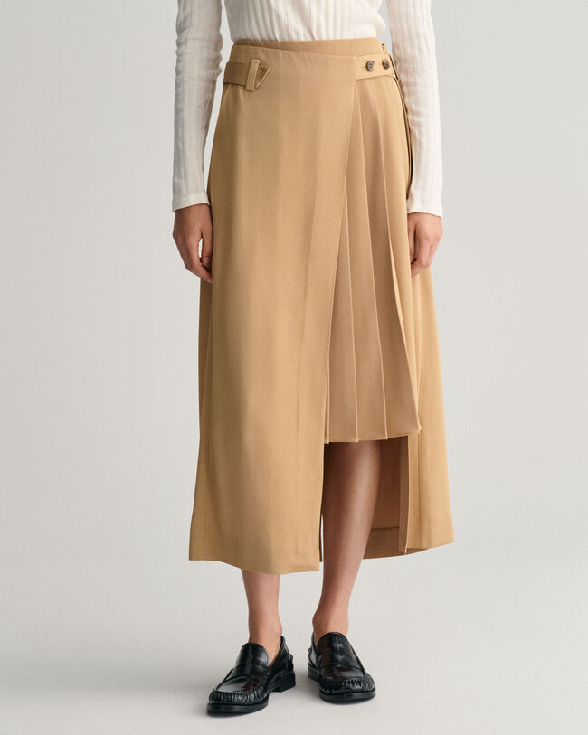 Falda cruzada plisada tipo chinos