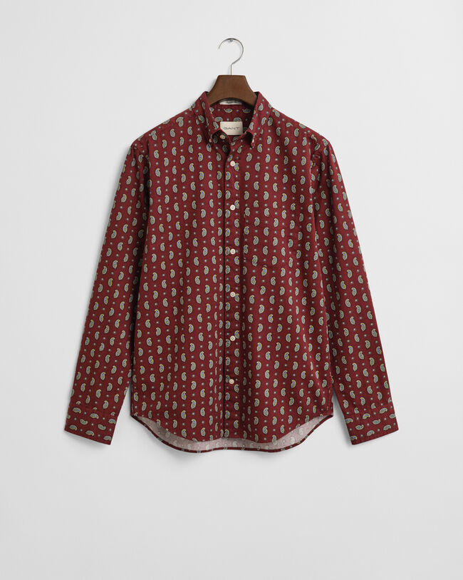 Camisa Regular Fit de sarga con estampado de cachemir