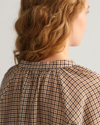 Blusa de algod&oacute;n y seda a cuadros